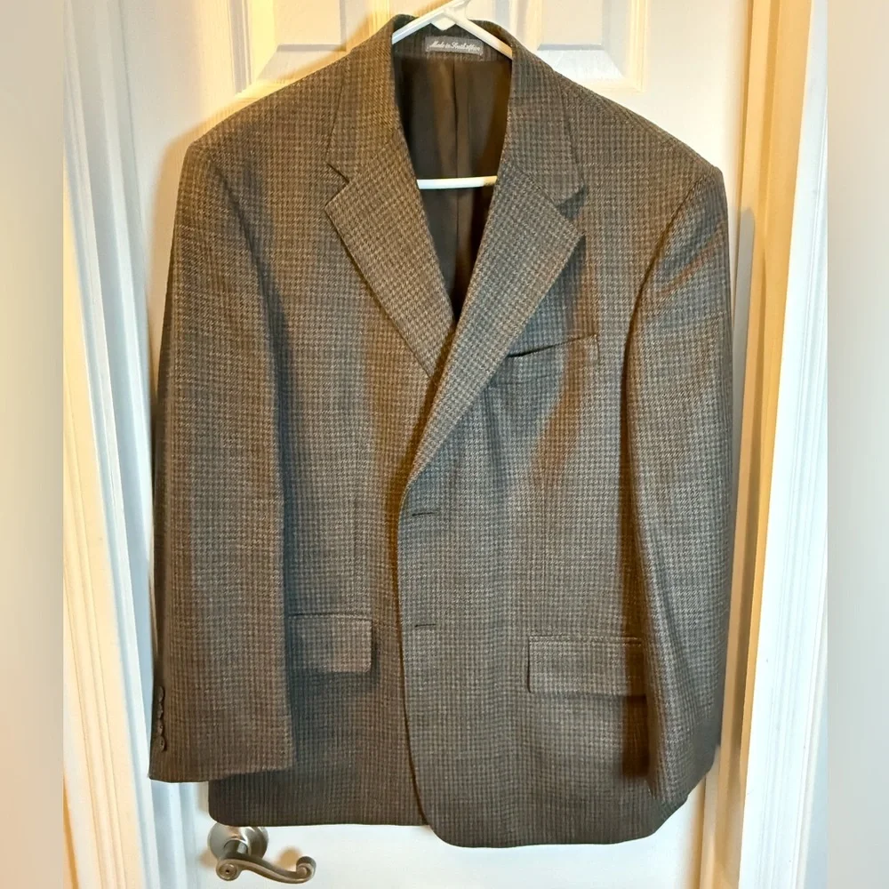 Oscar de la Renta Wool & Cashmere Blend Men’s Sport Coat Notched Lapels Size 42S